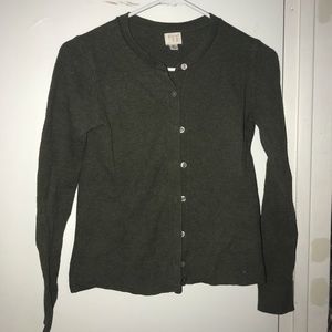 green cardigan
